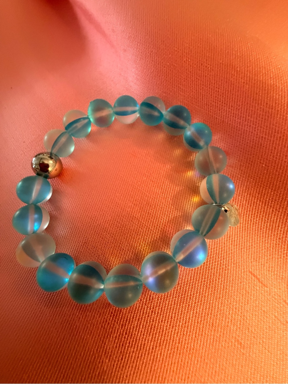 NOGU Frosted Turquoise Bead Stretch Bracelet - Women Jewelry